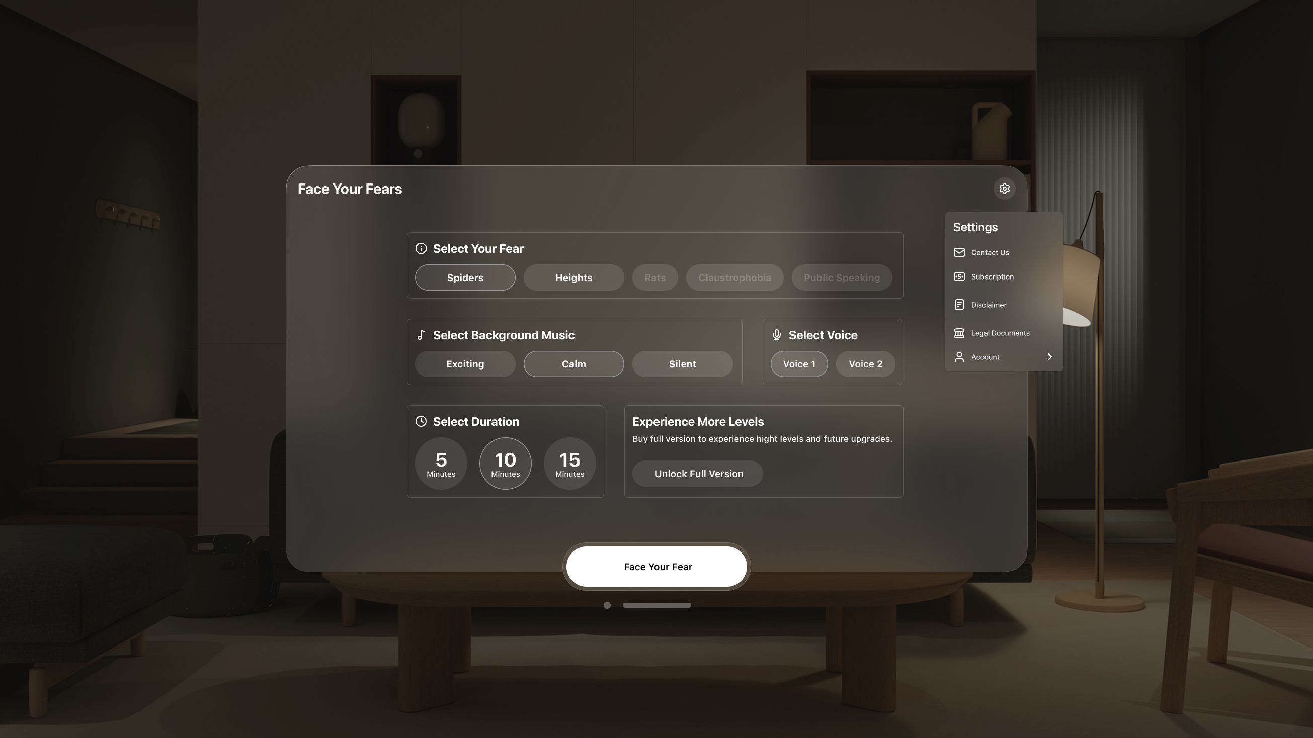 Menu Selection Interface